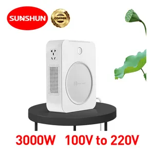 Shunhong3000wステップアップ電源トランス100v-220v電圧コンバーター3000va純銅リングトランス100220ボルト3kva120v