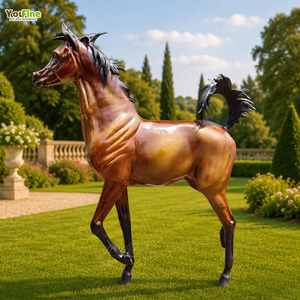 Scultura di Cavallo Arabo in Bronzo YouFine a Grandezza Naturale, Realizzata a Mano per Decorazione Artistica di Giardini ed Esterni - Product Image 1