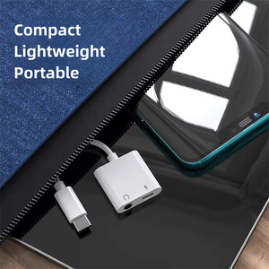 อะแดปเตอร์ช่องเสียบหูฟังแบบ2 in 1อะแดปเตอร์ <span class=keywords><strong>USB</strong></span> Type C ขนาด <span class=keywords><strong>USB</strong></span>-C เป็น3.5มม. สำหรับการโทรและชาร์จไฟ - Product Image 5
