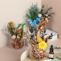 Nouvelle arrivée Aroma Sachets Set Pot-pourri Fleurs sèches Bouteille en verre DIY Set Décoration intérieure Fleur pour la Saint-Valentin