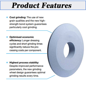 Disco de Corte Abrasivo de Óxido de Aluminio Vitrificado de Grano 60 con Unión Cerámica para Máquina Mitsubishi - Product Image 3