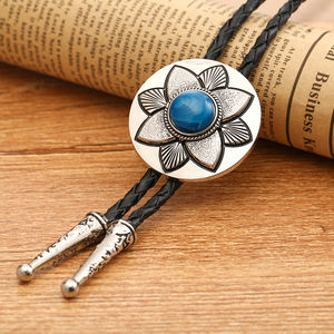 Corbata Bolo Vintage para Hombre, Collar de Cuero, Accesorios para Cuello y Camisa, Estilo <span class=keywords><strong>Vaquero</strong></span> Americano del Oeste, Corbata Poirot - Product Image 3