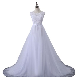 Wedding Dress Women's A-Line Sweetheart Neckline White Gown Natural Waistline Mid-length Elegant Party Dress - Product Image 5