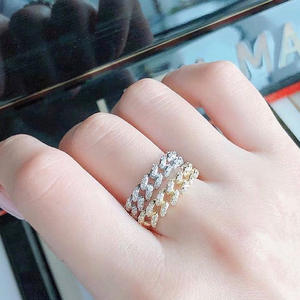 F1554 <b>Eternity</b> Band <b>Rings</b> Women's Wedding <b>Cubic</b> <b>Zirconia</b> Pave Setting Round Stone Fashion Jewelry - Product Image 4