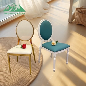 Wayon Luxury Gold &amp; Silver Napoleon Banquet Chair, Metal Bamboo Wedding Chair with Round Backrest for Hotel Crystal <strong>Hall</strong> - Product Image 3