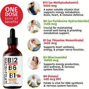 Complejo de <span class=keywords><strong>Vitamina</strong></span> <span class=keywords><strong>B</strong></span> OEM en Gotas Líquidas Sublinguales, Complejo de <span class=keywords><strong>Vitamina</strong></span> <span class=keywords><strong>B</strong></span> Líquida, <span class=keywords><strong>Vitamina</strong></span> B1 B3 B6 <span class=keywords><strong>B12</strong></span>, Suplemento para Apoyar el Metabolismo - Product Image 4