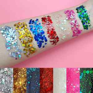 Brillo Holográfico Grueso para Rostro, Cuerpo, Cabello y Uñas, Polvo de Mica de Larga Duración para Iluminar - Product Image 1