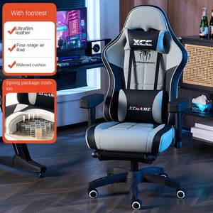 Silla Gamer <span class=keywords><strong>Spiderman</strong></span> con Reposapiés, Silla Giratoria Ergonómica de Cuero, Giratoria 360 Grados, Blanca y Azul - Product Image 6