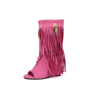 Stivali da Cavaliere Rusu Artigianali Retrò con Zeppa e Soletta Interna Rialzante, Stile Dolce e Cool per Ragazze Trendy, Taglie Forti da Donna - Product Image 5