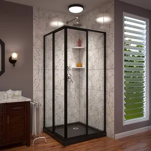 Keze Fabriek-Puerta De Ducha Deslizante Enmarcado Dreamline, Cabina De Ducha De 42X72 Pulgadas, kleur Negro Satinado