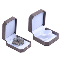 Boîte à bijoux en lin marron ZHIHUA, boîte cadeau pour bijoux, étui pour bracelet en tissu, emballage de luxe pour bijoux