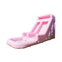 Nouveauté : Toboggan gonflable rose certifié CE pour enfants, en PVC 0,55 mm, facile à installer, utilisation sèche ou aquatique, usage commercial