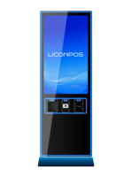 Kiosque libre-service autonome LICON WLL-Z69 43 pouces pour la vente de billets de cinéma et les systèmes de point de vente (PDV) de restaurant avec lecteur de codes-barres et imprimante