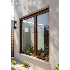 Fenêtre à battants en bois <span class=keywords><strong>de</strong></span> teck haut <span class=keywords><strong>de</strong></span> gamme multicolores, revêtement en bois <span class=keywords><strong>de</strong></span> luxe, aluminium décoratif, fenêtre extérieure fixe - Product Image 6