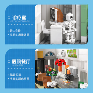 Jiexing 57024 Ensemble de blocs de construction Hôpital, plus de 800 pièces, conception modulable, jouet éducatif pour enfants de 8 à 13 ans - Product Image 5