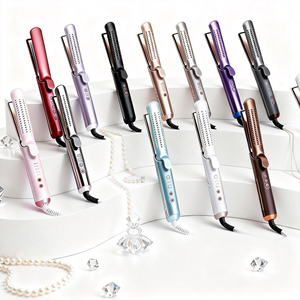 Wholesale Customization PTC Rapid Heating Anti-scald Design Adjustable 5 Temperature 2-in-1 <strong>Hair</strong> Curler <strong>Hair</strong> <strong>Straightener</strong> - Product Image 1