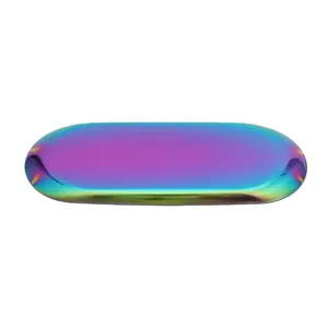 Factory Price Wholesale Oval Stainless Steel Rolling Tray Serving Plate Tinplate Cigarette Rolling Tray For Smoking