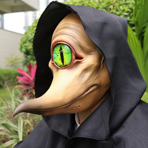 Masque d'horreur d'Halloween Monstre à un œil Masques en latex effrayants Alien Masque de plumeau de la peste à long bec Masque de carnaval Déguisements de fête Accessoires - Product Image 1