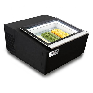 Quadrato di Vetro Gelato Congelatore Ghiaccio Crema <span class=keywords><strong>Vetrina</strong></span> Per La Vendita - Product Image 3