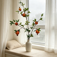 Branche de grenade artificielle, tige de fruit artificielle, feuilles en plastique, arrangement floral mixte, décoration de mariage, maison, vase, table, vente en gros