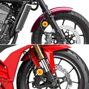 Feux arrière de moto à LED ambre rouge ronds de 12 V, feux de position latéraux, feux de brouillard arrière pour camion <span class=keywords><strong>remorque</strong></span> - Product Image 2