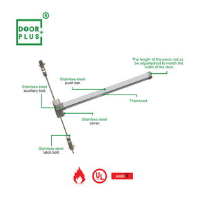 Dispositif de sortie de secours pour <span class=keywords><strong>porte</strong></span> commerciale Doorplus, <span class=keywords><strong>barre</strong></span> de poussée en acier inoxydable à verrouillage à 2 points, <span class=keywords><strong>barre</strong></span> de <span class=keywords><strong>panique</strong></span> pour <span class=keywords><strong>porte</strong></span> coupe-feu - Product Image 5
