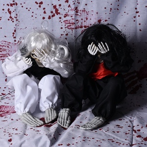 Décoration d'Halloween fantaisie en coton et plastique, fantôme féminin pleurant, accessoires de farce pour bars, KTV, Escape Room, Asile, vibrant, pour usage intérieur - Product Image 1