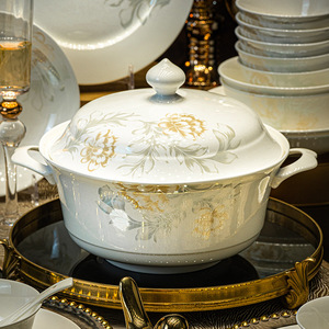 Bộ đồ ăn sứ cao cấp Tangshan Bone China 2025, độ nhạy cao, dùng trong gia đình, quà tặng, gồm bát đĩa, đũa, bán buôn - Product Image 3