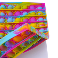 Carnet à spirale personnalisé avec logo, motif tie-dye, couverture en silicone Pop It Fidget, multi-sujets, ligné avec intercalaires à onglets
