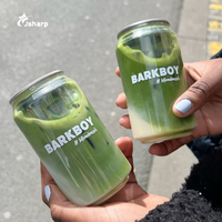 Gobelet en plastique transparent pour thé à bulles avec logo personnalisé, en PET, avec couvercle
