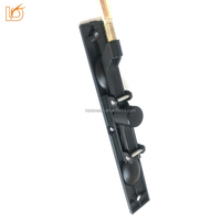 Kunci Pintu Geser Pengaman Bahan Paduan Seng Hitam Doff dengan Batang Besi Kuningan Poles dan Shim, Langsung dari Pabrik