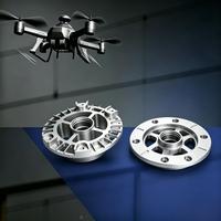 Pièces de drone en aluminium usinées CNC 5 axes sur mesure, composants de cardan de précision OEM pour UAV, accessoires de drone légers anodisés
