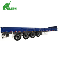 Semi-remorque à ridelles de 60 tonnes, 40 pieds, 3 essieux, semi-remorque à ridelles latérales, semi-remorque de transport de 60 tonnes