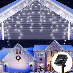 Guirnalda de <span class=keywords><strong>Luces</strong></span> LED Solares en <span class=keywords><strong>Cascada</strong></span>, <span class=keywords><strong>Luces</strong></span> de <span class=keywords><strong>Navidad</strong></span> de Colores de Cuento de Hadas, Resistentes al Agua IP65 para Exteriores, 10 Metros, 50000 Horas de Duración, para Fiestas - Product Image 5