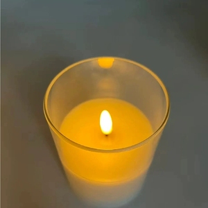 Glass Paraffin LED Flameless <strong>Candle</strong> with Remote Control 3D Flame Eco-Friendly for Home Decor - Product Image 5