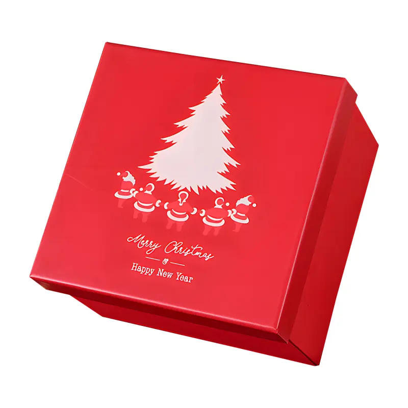 Cadeau de famille de couleur personnalisée boîtes de Noël en vrac avec couvercles pour emballage cadeau boîte cadeau de Noël