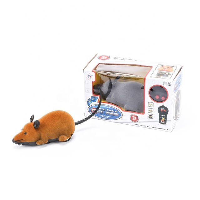 Funny Mice Toy Wireless RC Gray Rat Mice Pet Toys Remote Control Electronic Cat Toy Mouse Kitten Teaser Interactive