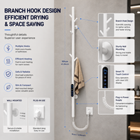 Sèche-serviettes mural électrique en acier inoxydable, design créatif en forme de branche d'arbre, à commande tactile intelligente, pour salle de bain (vente en gros)
