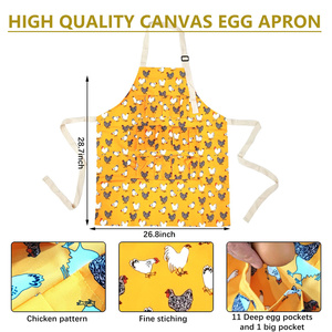 2 Pcs Collecting Apron Chicken Gathering <b>Basket</b> with 7 Pouches Fresh Holding Apron with 11 Pockets - Product Image 3