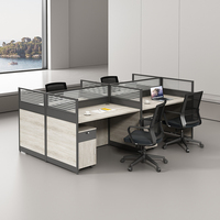Juego de muebles de oficina para ejecutivos modernos, mesa de trabajo y silla para 4 personas, escritorio de ordenador y accesorios