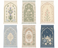 Tapis de prière musulman abstrait personnalisé avec logo, fabriqué à la machine, tapis de voyage de poche, cadeau du Ramadan, tapis de culte islamique
