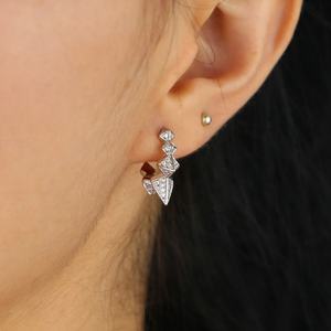 Micro pavimenta cz spike cerchio orecchino ad anello splendido <span class=keywords><strong>della</strong></span> roccia punk dei monili di modo - Product Image 4