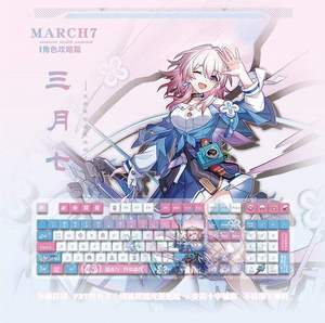 Honkai: Star Rail Cherry Character March 7th Keycaps personnalisés par sublimation, capuchons de clavier mécaniques personnalisés - Product Image 2