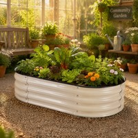 Kit de Jardinière Ovale Surélevée en Acier Galvanisé et Inoxydable, Grande Taille, pour Légumes à Racines Profondes, Modulaire, Vente en Gros, OEM ODM