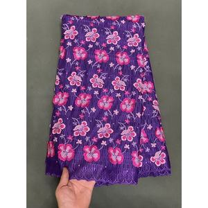 Tissu en Dentelle Voile <span class=keywords><strong>Suisse</strong></span> Bicolore en Coton Sec Autrichien de Qualité Supérieure avec Pierres, Tissu en Dentelle Nigériane pour la Couture - Product Image 3