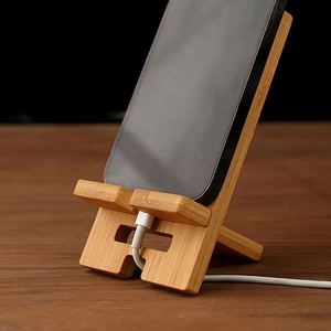 Support de smartphone en bambou de qualité supérieure |   Support en bois naturel avec logo de la marque |   Cadeau d'entreprise en gros pour accessoires technologiques - Product Image 6