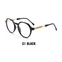 Nuevo Marco de Lentes Metálico Redondo TR, Ligero, Moderno para Mujer, Montura de Gafas para Uso Diario Informal, Lentes Ópticas para Mujer
