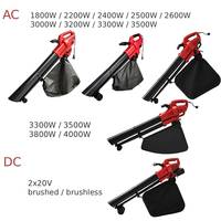 VERTAK 3 en 1 3300W/3500W/3800W/4000W Souffleur-déchiqueteur-broyeur électrique filaire pour feuilles avec sac de collecte de feuilles de 35L