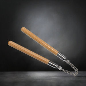 Nunchaku en bois massif à deux sections pour l'entraînement aux arts martiaux - Product Image 3