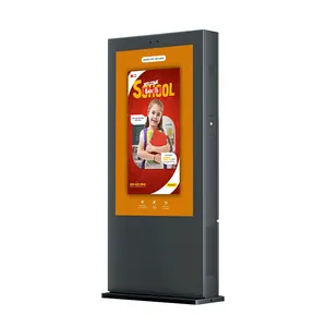 Outdoor 55 Inch IP65 Waterproof LCD Display Tactile Exterior Android Digital Signage Totem Kiosk for Media Video Application